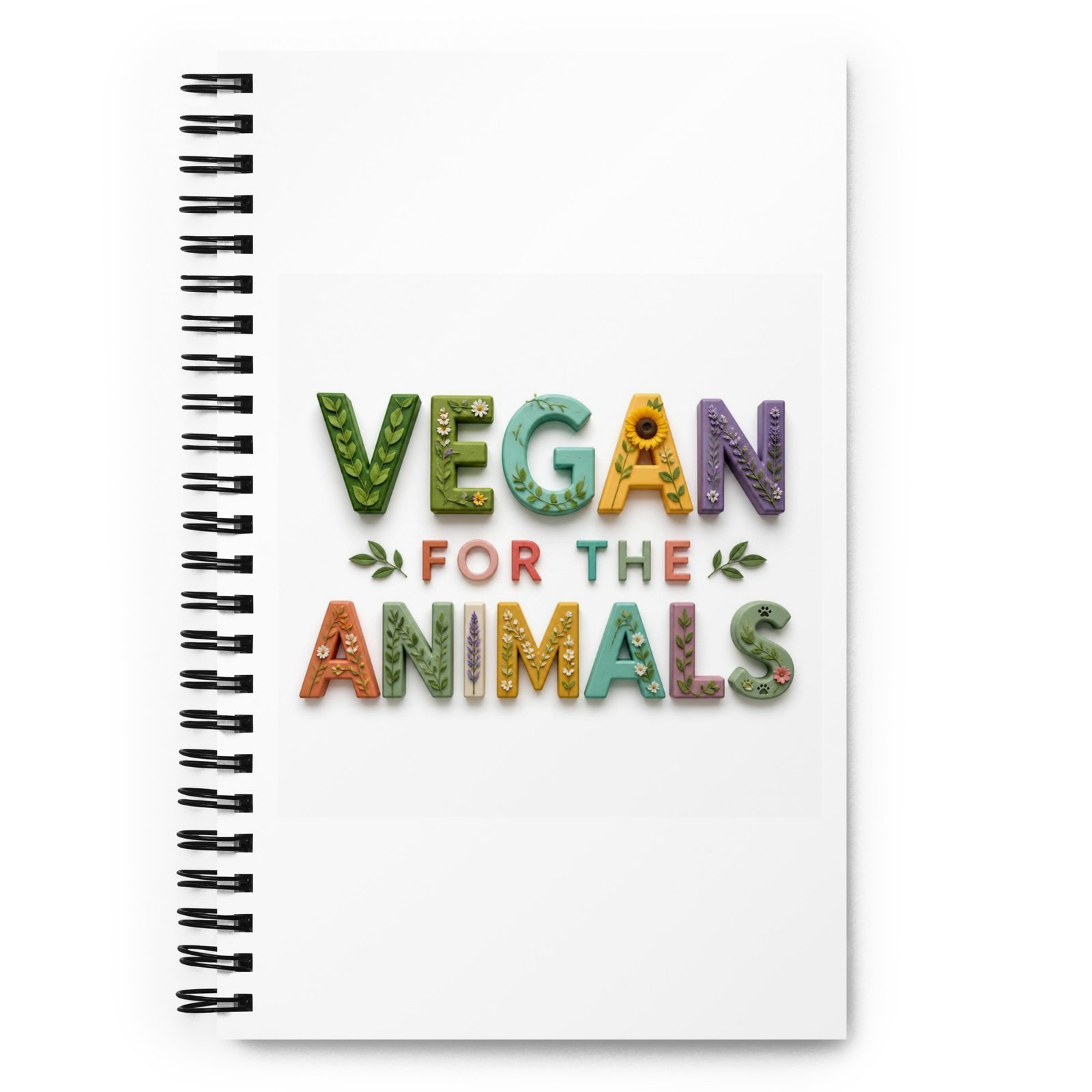 Vegan for the Animals spiral notebook