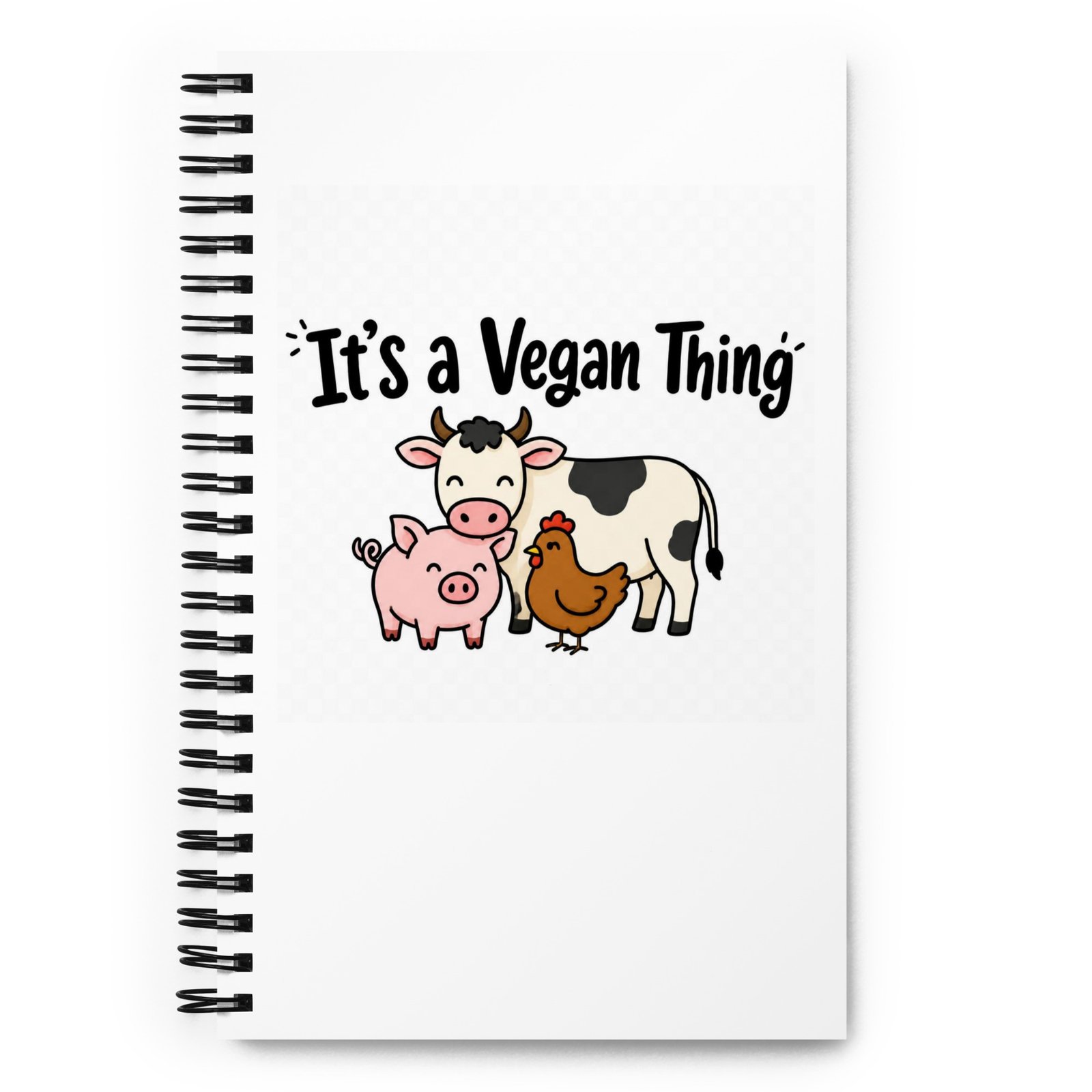 Vegan motif Spiral notebook
