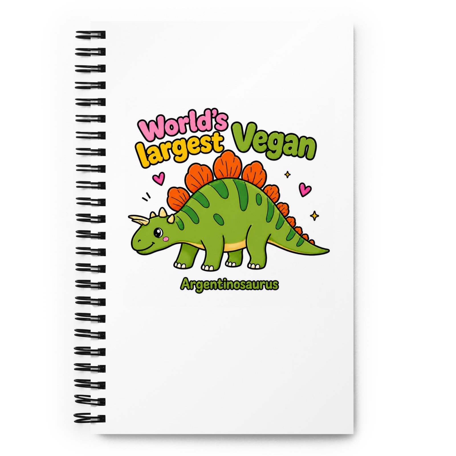 World's Largest Vegan Dinosaur Spiral notebook
