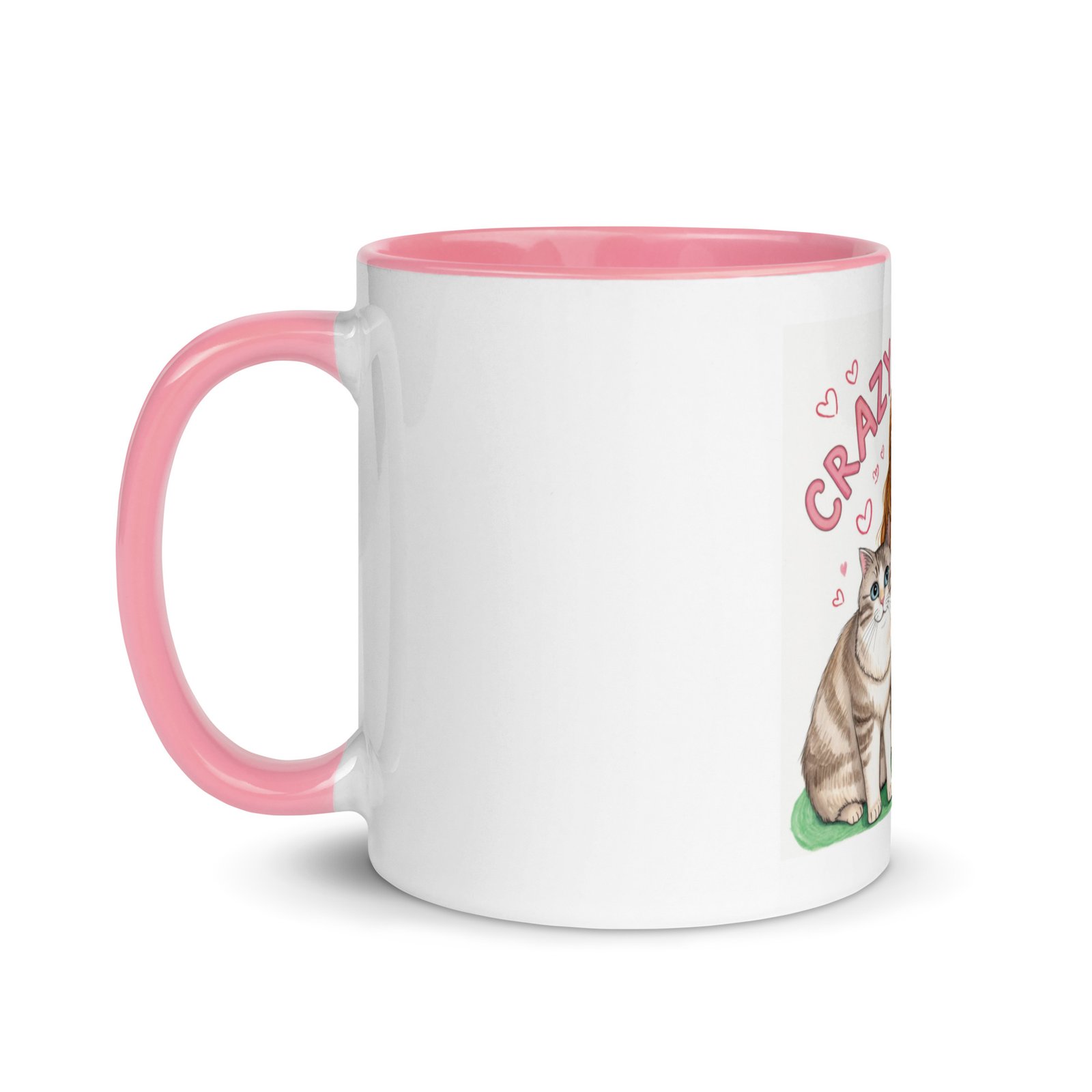 Crazy Cat Lady Mug With Pink Inside And Handle - Image 2