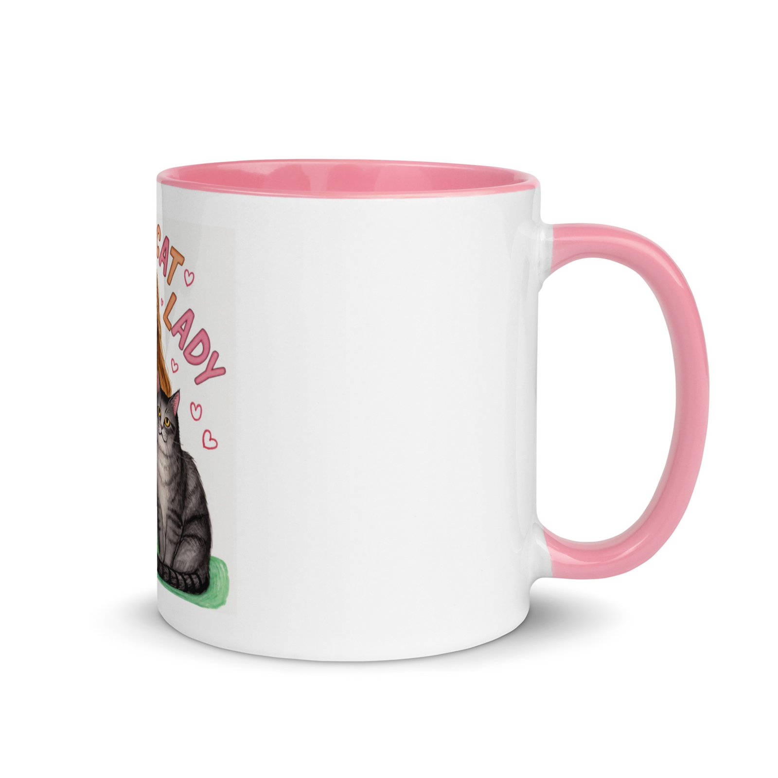 Crazy Cat Lady Mug With Pink Inside And Handle - Image 3