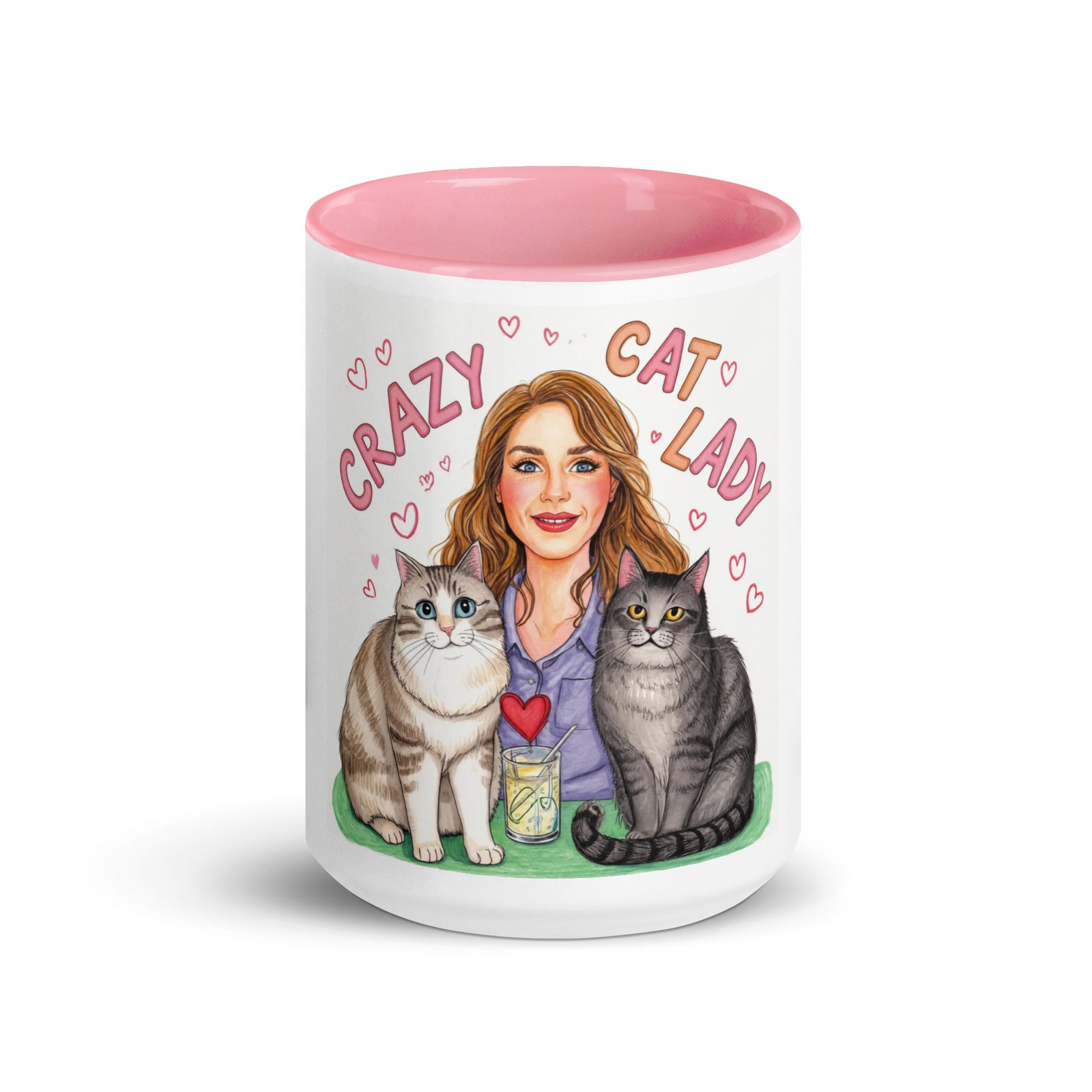 Crazy Cat Lady Mug With Pink Inside And Handle - Image 4