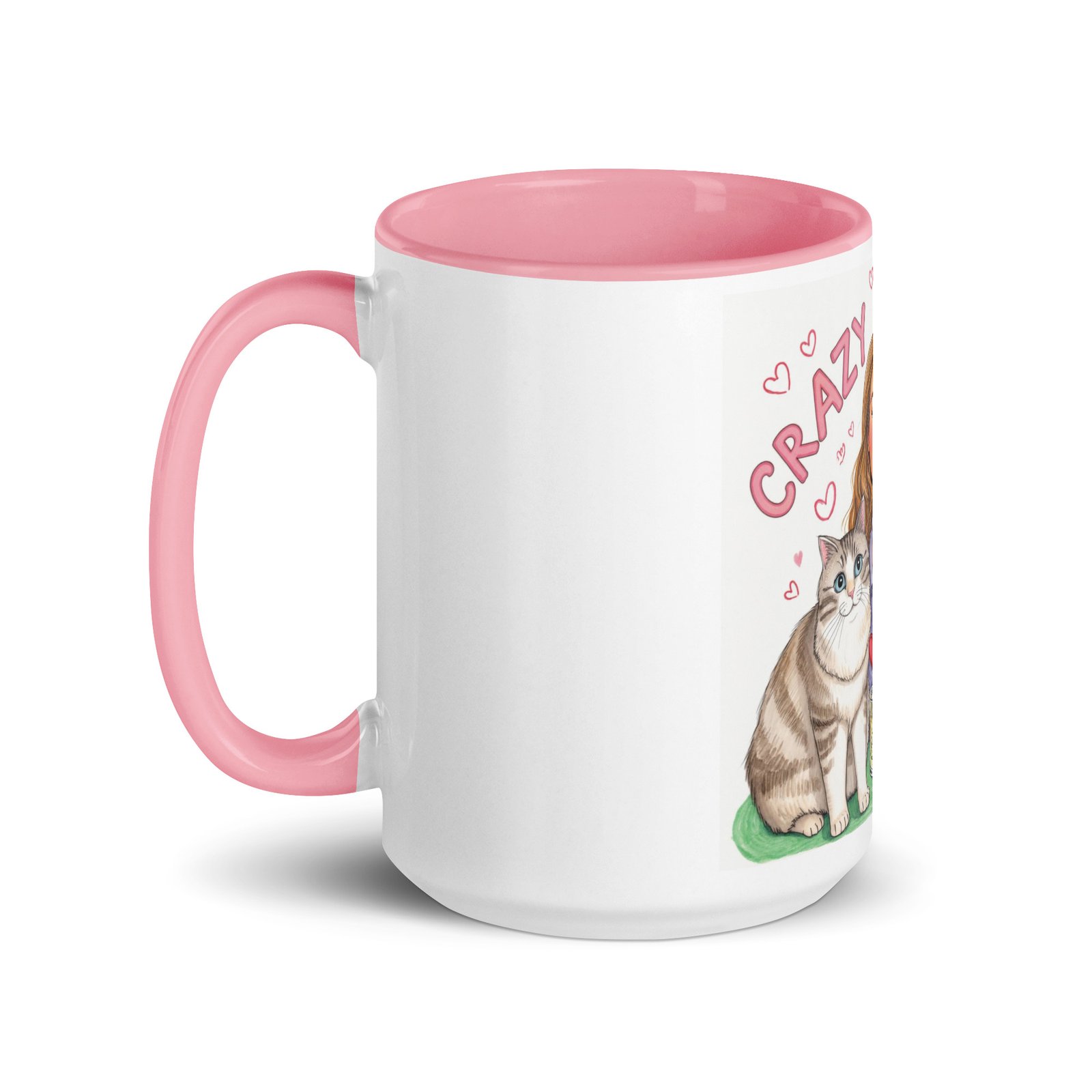 Crazy Cat Lady Mug With Pink Inside And Handle - Image 5