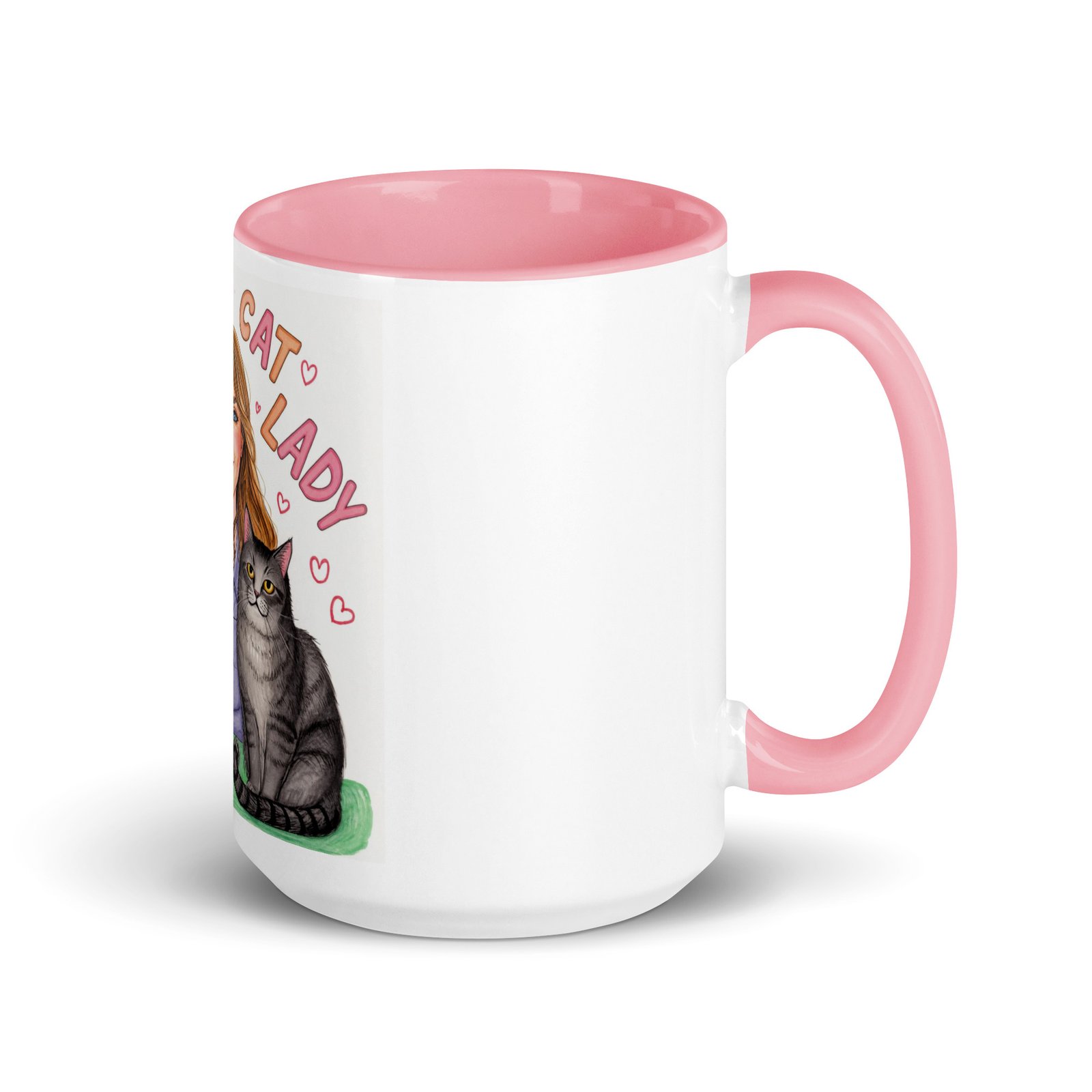 Crazy Cat Lady Mug With Pink Inside And Handle - Image 6