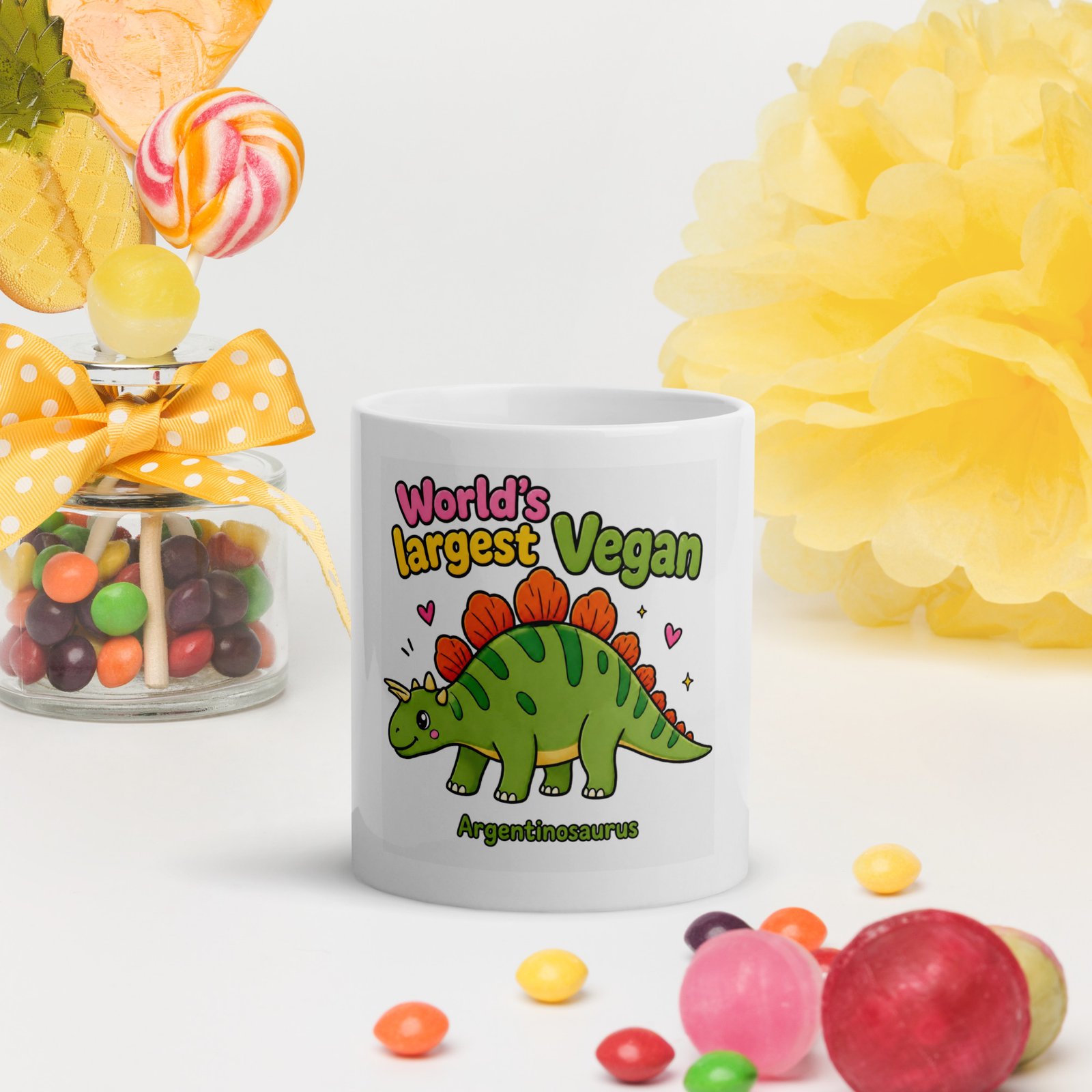 World's Largest Vegan / Dinosaur kids mug