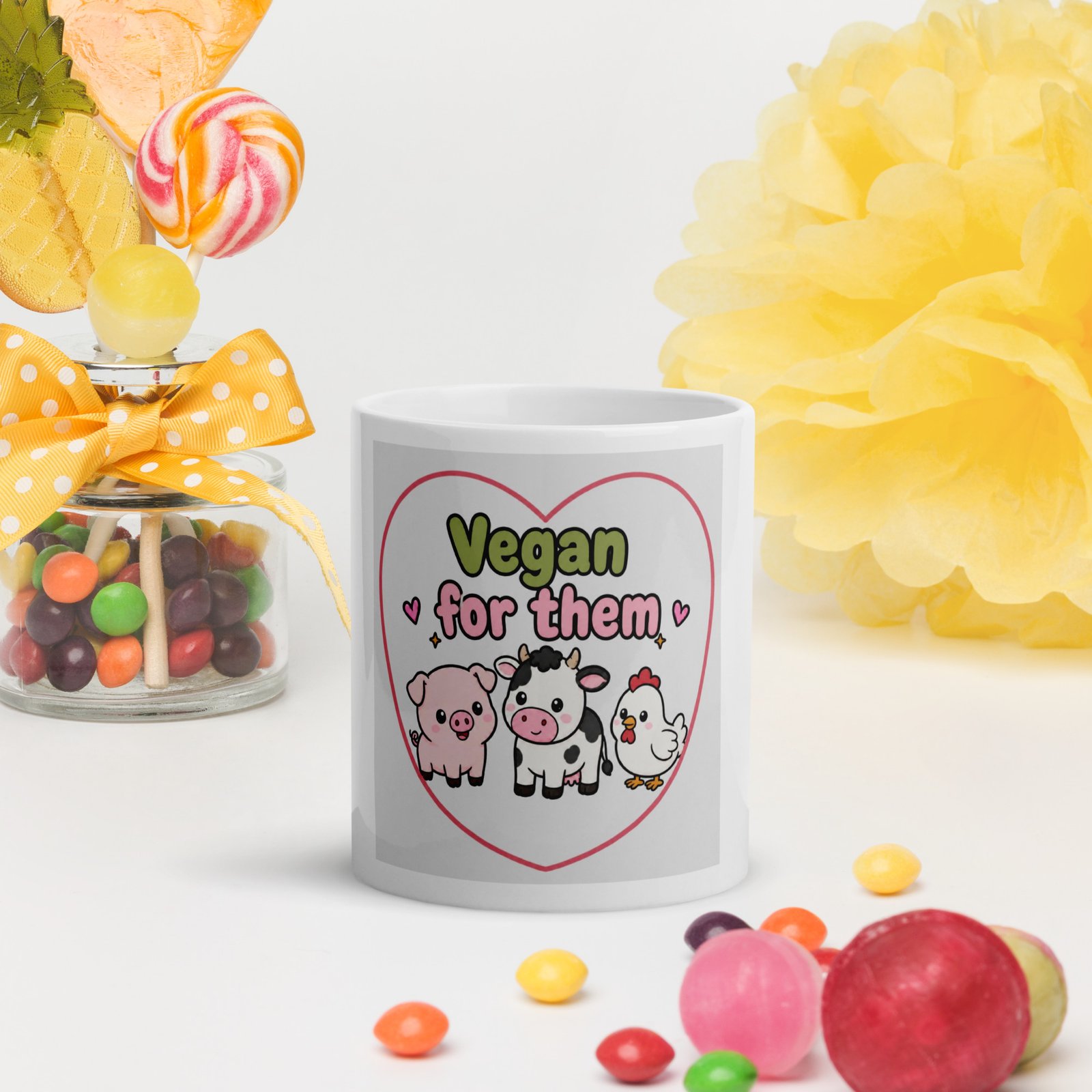 Vegan For Them Ceramic Farm Animal Mug - Image 2