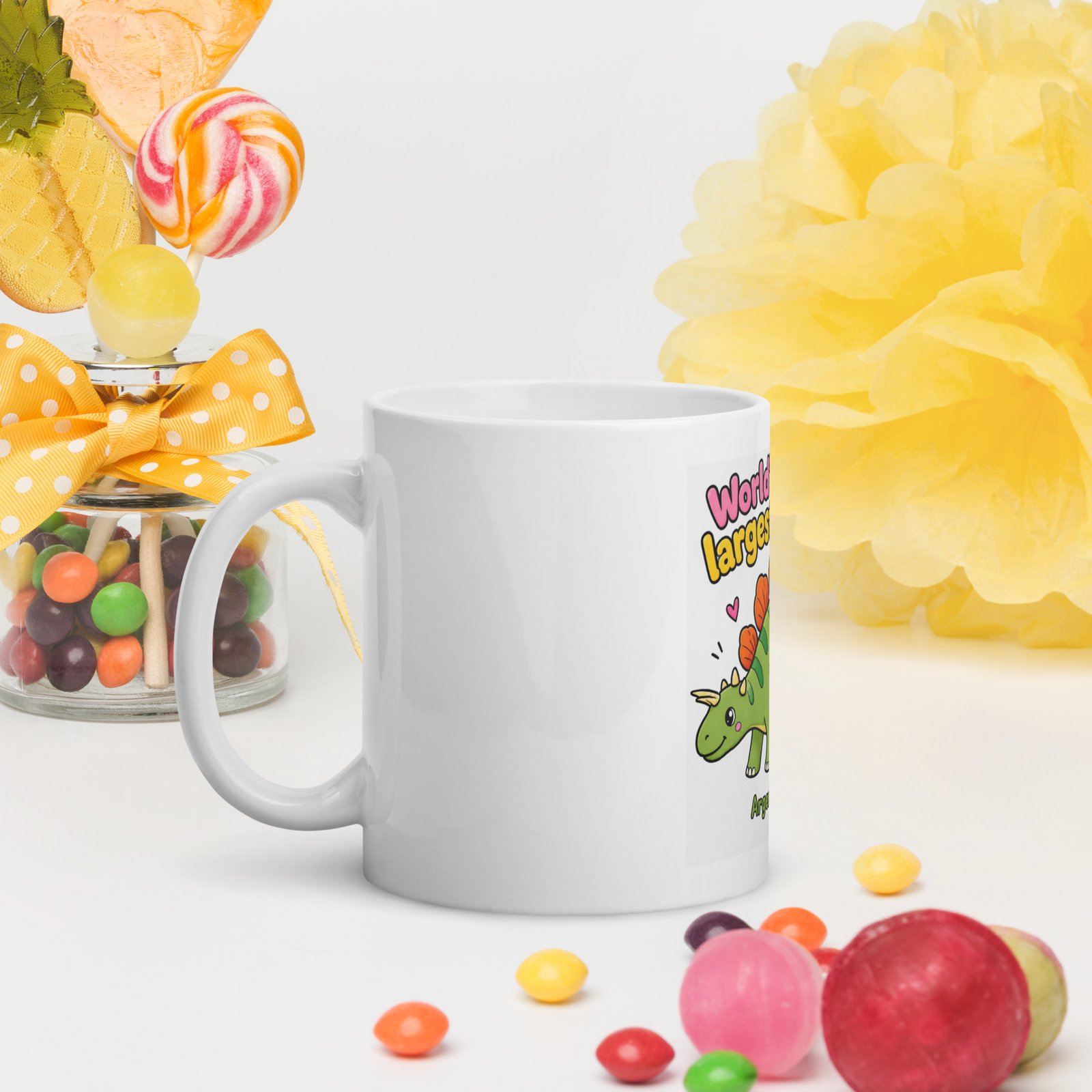 World's Largest Vegan / Dinosaur kids mug - Image 3