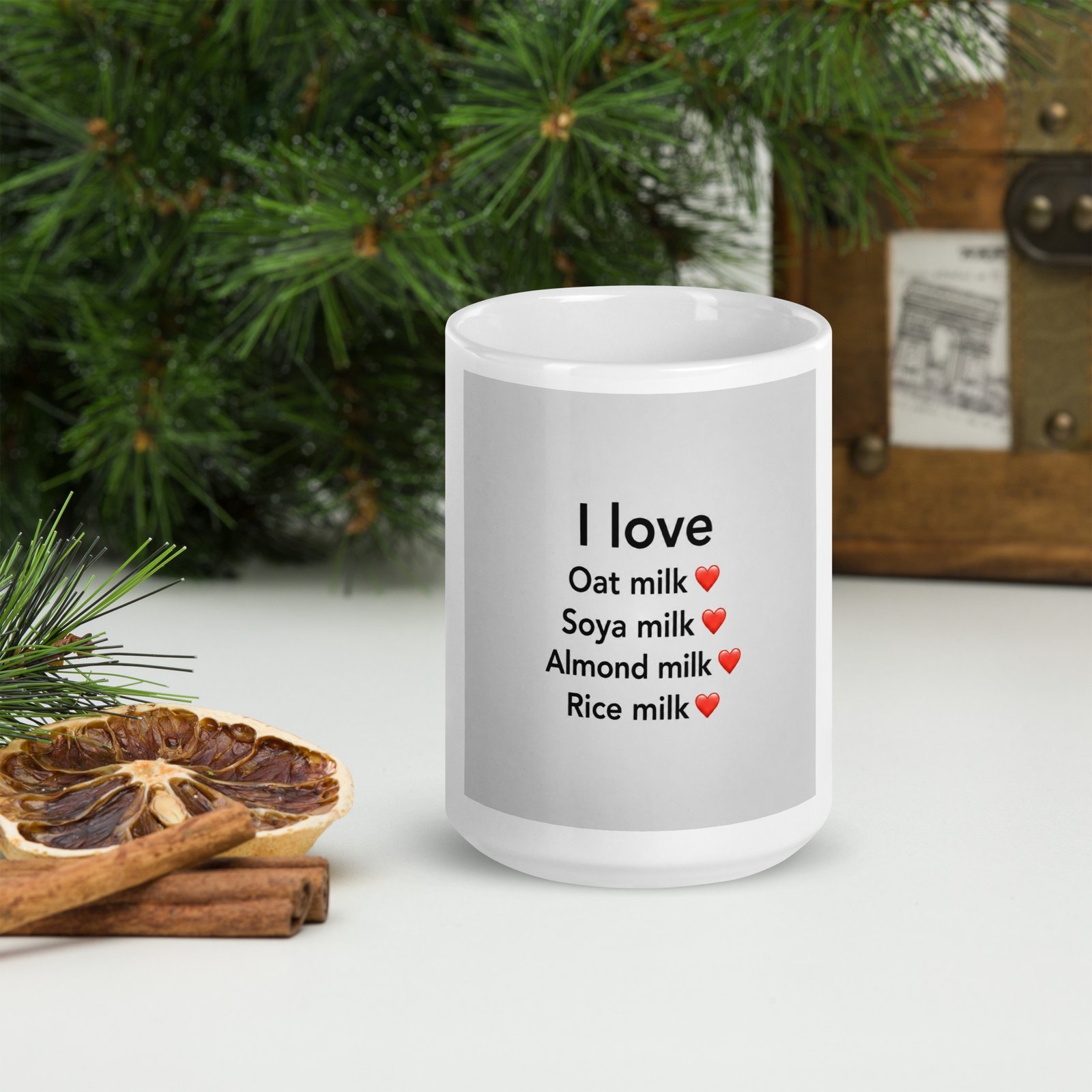 I love oat soya almond rice milk ceramic mug